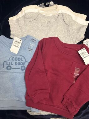 Bundle deal The Honest Company onesie / 2 new sweatshirts